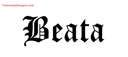 Blackletter Name Tattoo Designs Beata Graphic Download