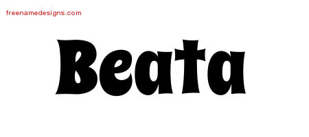 Groovy Name Tattoo Designs Beata Free Lettering