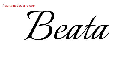Calligraphic Name Tattoo Designs Beata Download Free