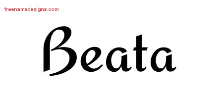Calligraphic Stylish Name Tattoo Designs Beata Download Free