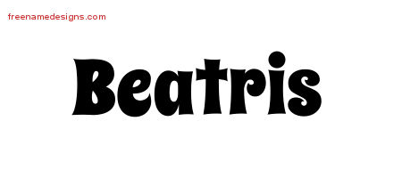 Groovy Name Tattoo Designs Beatris Free Lettering