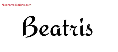 Calligraphic Stylish Name Tattoo Designs Beatris Download Free
