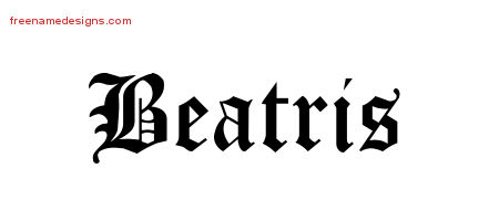 Blackletter Name Tattoo Designs Beatris Graphic Download