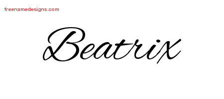 Cursive Name Tattoo Designs Beatrix Download Free