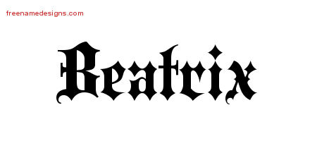 Old English Name Tattoo Designs Beatrix Free
