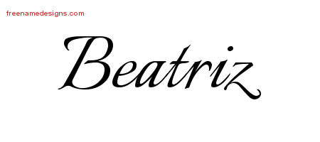 Calligraphic Name Tattoo Designs Beatriz Download Free