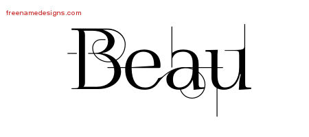 Decorated Name Tattoo Designs Beau Free Lettering