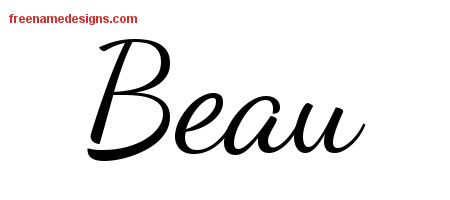 Lively Script Name Tattoo Designs Beau Free Download