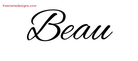 Cursive Name Tattoo Designs Beau Free Graphic