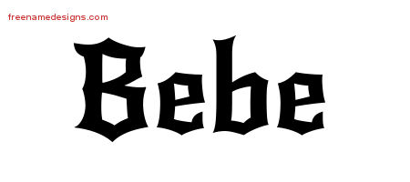Gothic Name Tattoo Designs Bebe Free Graphic