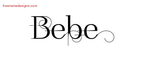 Decorated Name Tattoo Designs Bebe Free