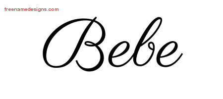 Classic Name Tattoo Designs Bebe Graphic Download