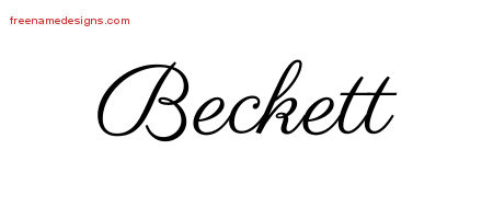 Classic Name Tattoo Designs Beckett Printable