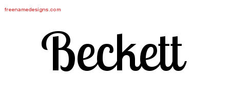 Handwritten Name Tattoo Designs Beckett Free Printout