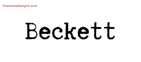 Typewriter Name Tattoo Designs Beckett Free Printout
