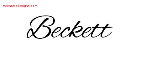Cursive Name Tattoo Designs Beckett Free Graphic