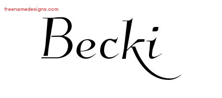 Elegant Name Tattoo Designs Becki Free Graphic