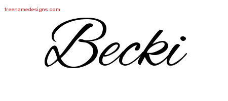 Cursive Name Tattoo Designs Becki Download Free