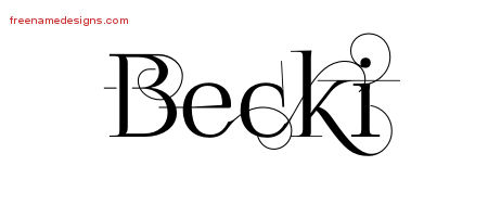 Decorated Name Tattoo Designs Becki Free