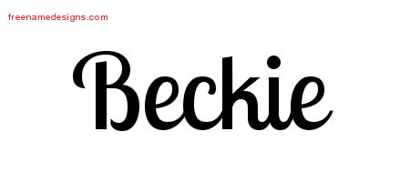 Handwritten Name Tattoo Designs Beckie Free Download