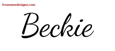 Lively Script Name Tattoo Designs Beckie Free Printout