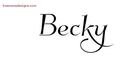 Elegant Name Tattoo Designs Becky Free Graphic