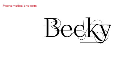 Decorated Name Tattoo Designs Becky Free