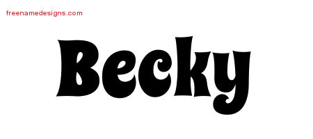 Groovy Name Tattoo Designs Becky Free Lettering