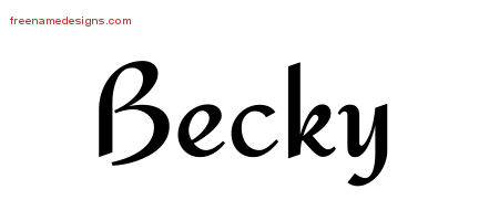 Calligraphic Stylish Name Tattoo Designs Becky Download Free