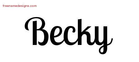 Handwritten Name Tattoo Designs Becky Free Download