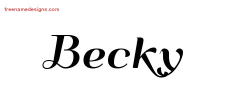 Art Deco Name Tattoo Designs Becky Printable