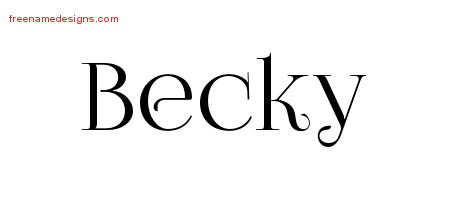 Vintage Name Tattoo Designs Becky Free Download