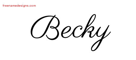 Classic Name Tattoo Designs Becky Graphic Download