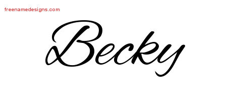Cursive Name Tattoo Designs Becky Download Free