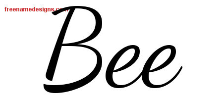 Lively Script Name Tattoo Designs Bee Free Printout