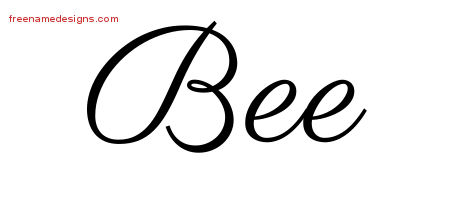 Classic Name Tattoo Designs Bee Graphic Download