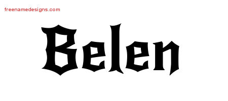 Gothic Name Tattoo Designs Belen Free Graphic