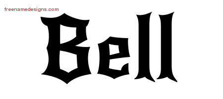 Gothic Name Tattoo Designs Bell Free Graphic
