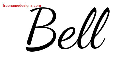Lively Script Name Tattoo Designs Bell Free Printout