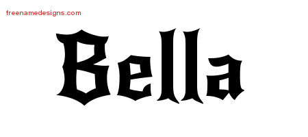 Gothic Name Tattoo Designs Bella Free Graphic