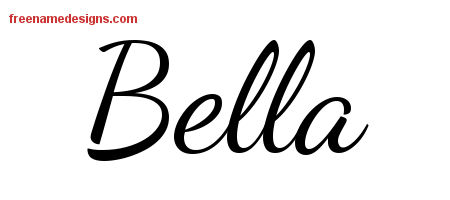 Lively Script Name Tattoo Designs Bella Free Printout
