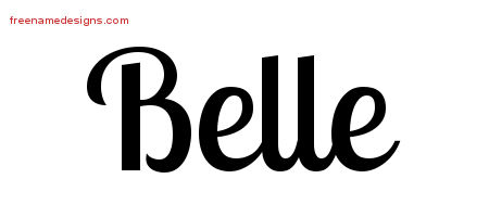 Handwritten Name Tattoo Designs Belle Free Download
