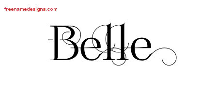 Decorated Name Tattoo Designs Belle Free