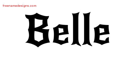 Gothic Name Tattoo Designs Belle Free Graphic