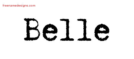Typewriter Name Tattoo Designs Belle Free Download