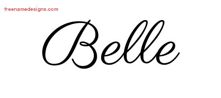 Classic Name Tattoo Designs Belle Graphic Download