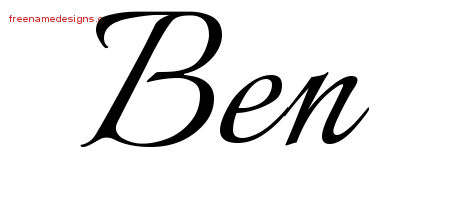 Calligraphic Name Tattoo Designs Ben Free Graphic