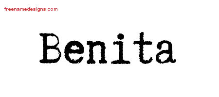 Typewriter Name Tattoo Designs Benita Free Download