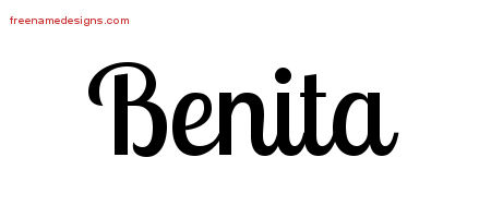 Handwritten Name Tattoo Designs Benita Free Download