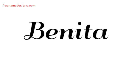Art Deco Name Tattoo Designs Benita Printable